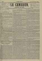 Le Censeur : journal de Lyon, politique, industriel et littéraire, N°3698, pp. 1