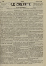 Le Censeur : journal de Lyon, politique, industriel et littéraire, N°3702, pp. 1