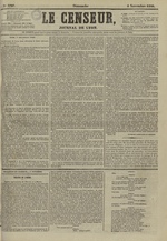 Le Censeur : journal de Lyon, politique, industriel et littéraire, N°3703, pp. 1