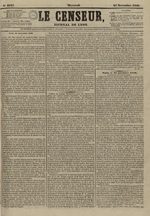 Le Censeur : journal de Lyon, politique, industriel et littéraire, N°3717, pp. 1