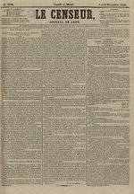 Le Censeur : journal de Lyon, politique, industriel et littéraire, N°3728, pp. 1