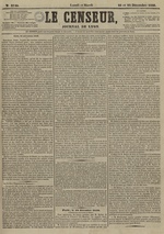 Le Censeur : journal de Lyon, politique, industriel et littéraire, N°3740, pp. 1