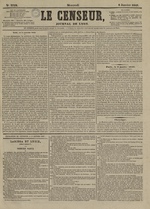 Le Censeur : journal de Lyon, politique, industriel et littéraire, N°3752, pp. 1