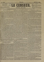 Le Censeur : journal de Lyon, politique, industriel et littéraire, N°3798, pp. 1