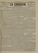 Le Censeur : journal de Lyon, politique, industriel et littéraire, N°3807, pp. 1