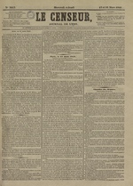 Le Censeur : journal de Lyon, politique, industriel et littéraire, N°3813, pp. 1