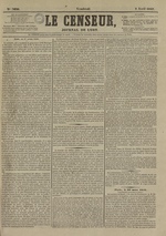 Le Censeur : journal de Lyon, politique, industriel et littéraire, N°3826, pp. 1