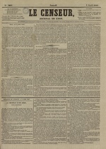 Le Censeur : journal de Lyon, politique, industriel et littéraire, N°3827, pp. 1