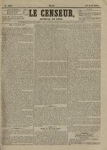 Le Censeur : journal de Lyon, politique, industriel et littéraire, N°3835, pp. 1