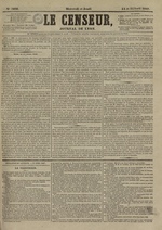 Le Censeur : journal de Lyon, politique, industriel et littéraire, N°3836, pp. 1