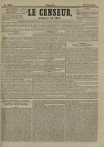 Le Censeur : journal de Lyon, politique, industriel et littéraire, N°3839, pp. 1