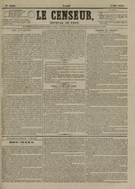 Le Censeur : journal de Lyon, politique, industriel et littéraire, N°3852, pp. 1