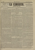 Le Censeur : journal de Lyon, politique, industriel et littéraire, N°3889, pp. 1