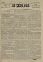 Le Censeur : journal de Lyon, politique, industriel et littéraire, N°3893, pp. 1