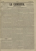 Le Censeur : journal de Lyon, politique, industriel et littéraire, N°3900, pp. 1
