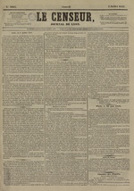 Le Censeur : journal de Lyon, politique, industriel et littéraire, N°3903, pp. 1