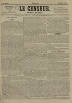 Le Censeur : journal de Lyon, politique, industriel et littéraire, N°3904, pp. 1