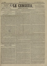 Le Censeur : journal de Lyon, politique, industriel et littéraire, N°3919, pp. 1