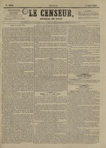 Le Censeur : journal de Lyon, politique, industriel et littéraire, N°3930, pp. 1