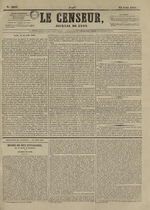 Le Censeur : journal de Lyon, politique, industriel et littéraire, N°3937, pp. 1