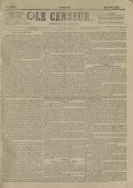 Le Censeur : journal de Lyon, politique, industriel et littéraire, N°3950, pp. 1