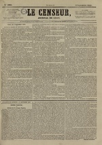 Le Censeur : journal de Lyon, politique, industriel et littéraire, N°3960, pp. 1