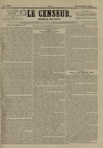 Le Censeur : journal de Lyon, politique, industriel et littéraire, N°3974, pp. 1