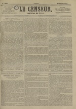 Le Censeur : journal de Lyon, politique, industriel et littéraire, N°3983, pp. 1