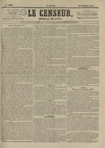 Le Censeur : journal de Lyon, politique, industriel et littéraire, N°3998, pp. 1