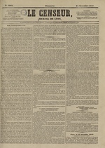 Le Censeur : journal de Lyon, politique, industriel et littéraire, N°4018, pp. 1