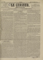 Le Censeur : journal de Lyon, politique, industriel et littéraire, N°4029, pp. 1