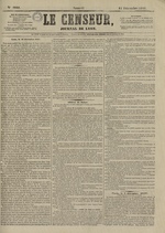 Le Censeur : journal de Lyon, politique, industriel et littéraire, N°4041, pp. 1