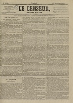 Le Censeur : journal de Lyon, politique, industriel et littéraire, N°4046, pp. 1