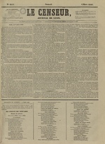 Le Censeur : journal de Lyon, politique, industriel et littéraire, N°4113, pp. 1
