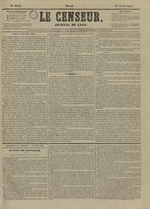 Le Censeur : journal de Lyon, politique, industriel et littéraire, N°4158, pp. 1