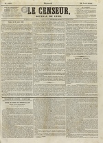 Le Censeur : journal de Lyon, politique, industriel et littéraire, N°4287, pp. 1