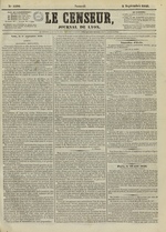 Le Censeur : journal de Lyon, politique, industriel et littéraire, N°4290, pp. 1