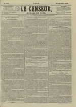 Le Censeur : journal de Lyon, politique, industriel et littéraire, N°4296, pp. 1