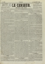 Le Censeur : journal de Lyon, politique, industriel et littéraire, N°4303, pp. 1
