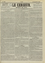 Le Censeur : journal de Lyon, politique, industriel et littéraire, N°4306, pp. 1