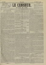 Le Censeur : journal de Lyon, politique, industriel et littéraire, N°4319, pp. 1