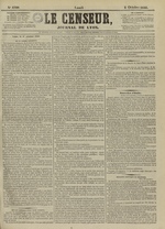 Le Censeur : journal de Lyon, politique, industriel et littéraire, N°4320, pp. 1