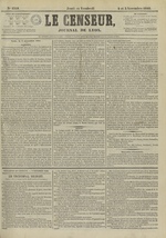 Le Censeur : journal de Lyon, politique, industriel et littéraire, N°4351, pp. 1