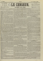 Le Censeur : journal de Lyon, politique, industriel et littéraire, N°4362, pp. 1