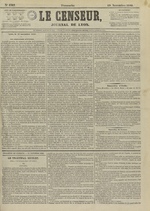 Le Censeur : journal de Lyon, politique, industriel et littéraire, N°4367, pp. 1