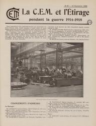La Cem et l'étirage pendant la guerre 1914-1918, N°87
