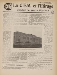 La Cem et l'étirage pendant la guerre 1914-1918, N°92