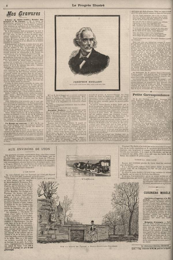 Joséphin Soulary,  né à Lyon le 23 février 1815, mort le 28 mars 1891.