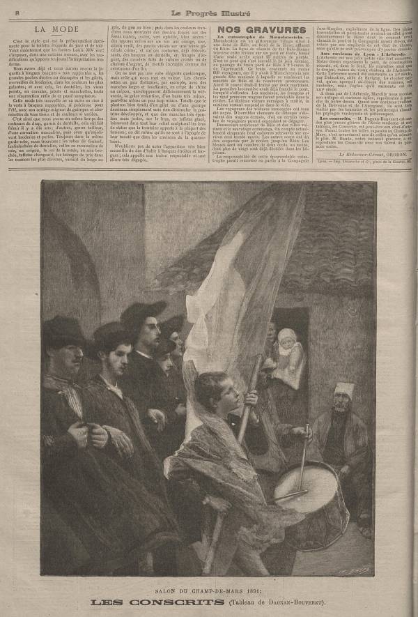 Les conscrits (tableau de Dagnan-Bouveret) : salon du Champ-de-Mars 1891