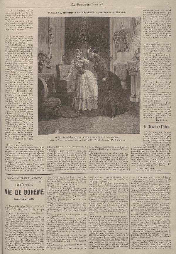 Marâtre, feuilleton du Progrès par Xavier de Montépin